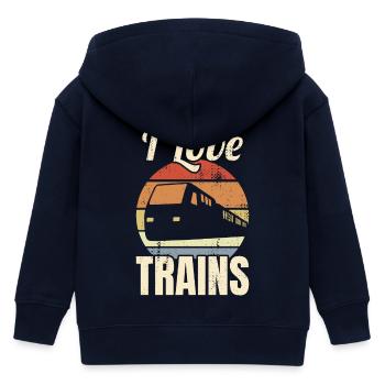 Eisenbahn Liebe - Kinder Organic Kapuzenjacke Mini Cultivator von Stanley/Stella - Navy - Hinten