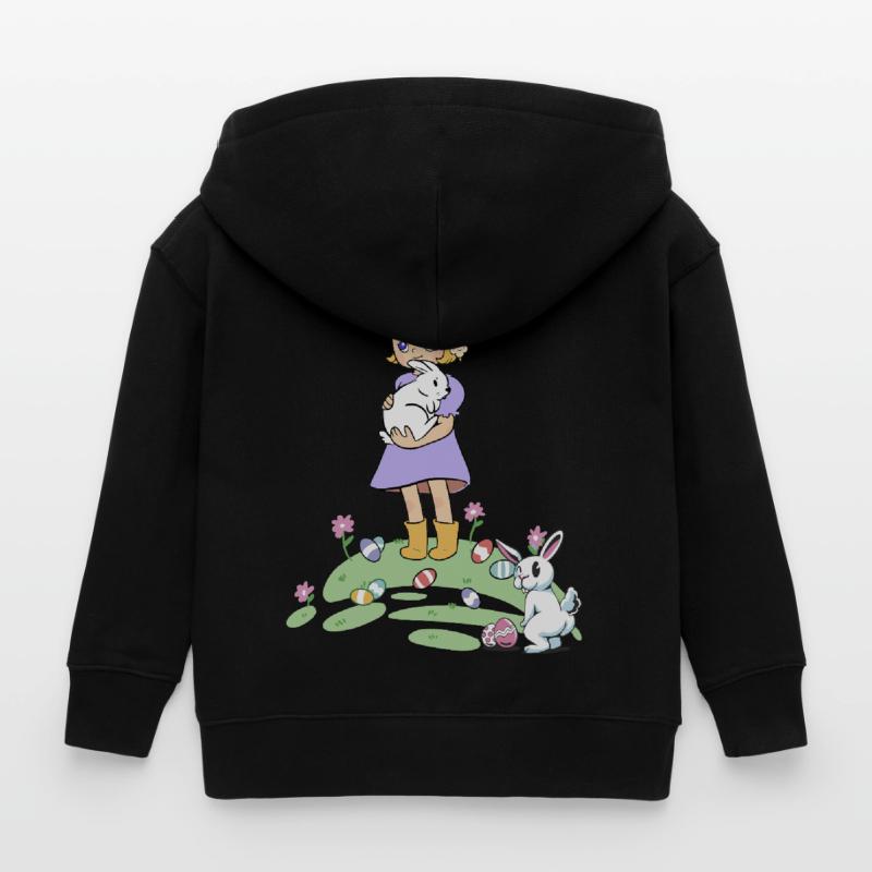 Easter Easter Bunny Kids Rabbit Easter Eggs Eggs Kids Organic Zip-up Hoodie by Stanley/Stella