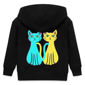 Ukraine Hauskatzen Katze Tierfreund Tierschutz - Kinder Organic Kapuzenjacke Mini Cultivator von Stanley/Stella - Schwarz - Hinten