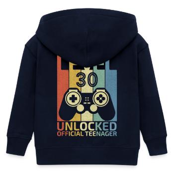 Level 30 Freigeschalteter offizieller Teenager - Kinder Organic Kapuzenjacke Mini Cultivator von Stanley/Stella - Navy - Hinten