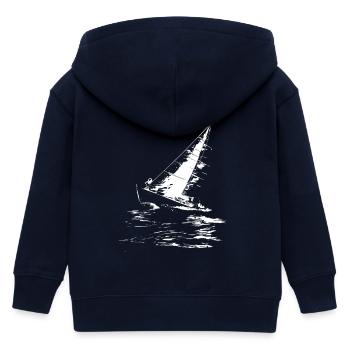 Sailing Graphics - Kids Organic Zip-up Hoodie by Stanley/Stella - navy - Back