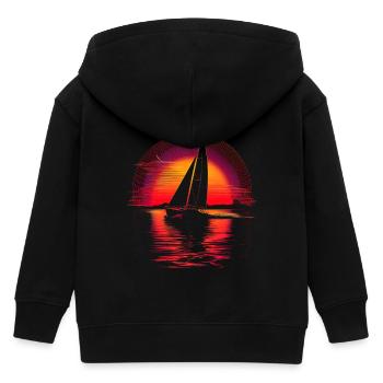 Sailing Retrowave - Kids Organic Zip-up Hoodie by Stanley/Stella - black - Back