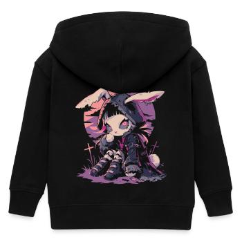 Goth Bunny Sorcière E-Girl Gothique Grunge Cadeau - Veste à capuche enfant bio Stanley/Stella - noir - Dos