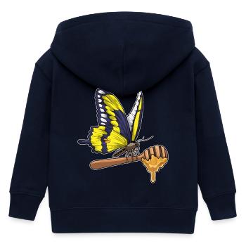 Schmetterling Honig - Kinder Organic Kapuzenjacke Mini Cultivator von Stanley/Stella - Navy - Hinten