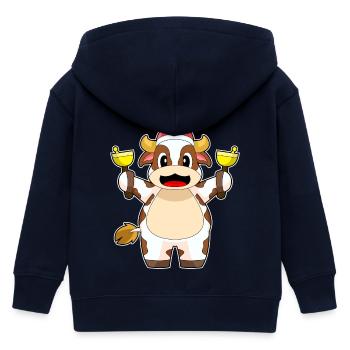 Kuh Weihnachten Weihnachtsglocken - Kinder Organic Kapuzenjacke Mini Cultivator von Stanley/Stella - Navy - Hinten