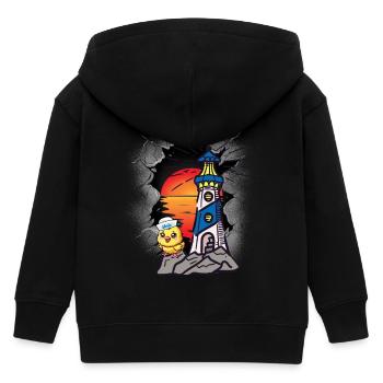 Seefahrt Matrosen Küken Leuchtturm maritim - Kinder Organic Kapuzenjacke Mini Cultivator von Stanley/Stella - Schwarz - Hinten