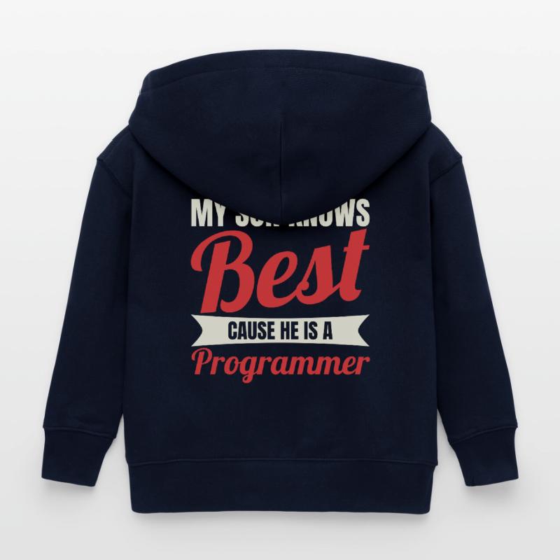 Software Developer Son Kids Organic Zip-up Hoodie by Stanley/Stella