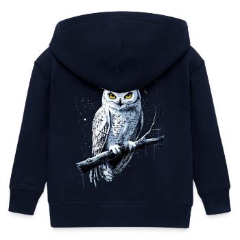 Eule Schleiereule Kauz Uhu Owl Süße Eulen - Kinder Organic Kapuzenjacke Mini Cultivator von Stanley/Stella - Navy - Hinten
