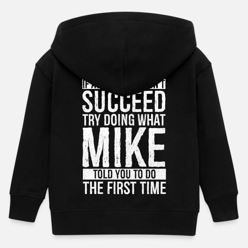 If at first you don't succeed try doing what mike - Kinder Organic Kapuzenjacke Mini Cultivator von Stanley/Stella - Schwarz