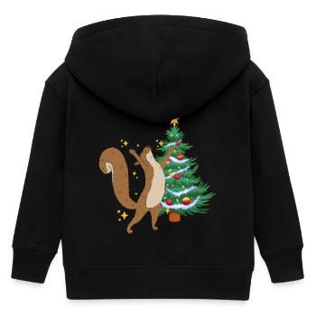 Tannenbaum Weihnachtsbaum Eichhörnchen Xmas - Kinder Organic Kapuzenjacke Mini Cultivator von Stanley/Stella - Schwarz - Hinten