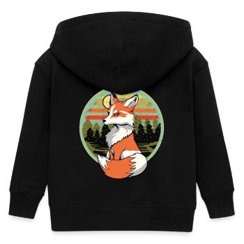 Renard rétro Renards Vintage des années 80 des années 90 Renarde - Veste à capuche enfant bio Stanley/Stella - noir - Dos