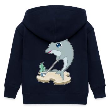 Delfin Golf Golfschläger - Kinder Organic Kapuzenjacke Mini Cultivator von Stanley/Stella - Navy - Hinten