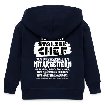 EIN STOLZER CHEF VON DURCHGEKNALLTEN MITARBEITERN - Kinder Organic Kapuzenjacke Mini Cultivator von Stanley/Stella - Navy - Hinten