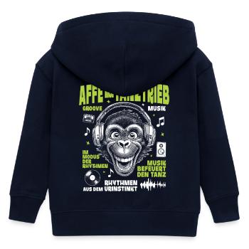 Chemise Monkey Groove : Dancing Beats in the Jungle - Veste à capuche enfant bio Stanley/Stella - marine - Dos
