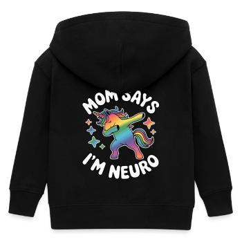 Neurodivers - Kids Organic Zip-up Hoodie by Stanley/Stella - black - Back