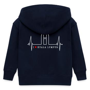 Kuala Lumpur Skyline Herzschlag Malaysia Love KLCC - Kinder Organic Kapuzenjacke Mini Cultivator von Stanley/Stella - Navy - Hinten