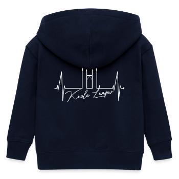Kuala Lumpur Skyline Herzschlag Malaysia Love KLCC - Kinder Organic Kapuzenjacke Mini Cultivator von Stanley/Stella - Navy - Hinten