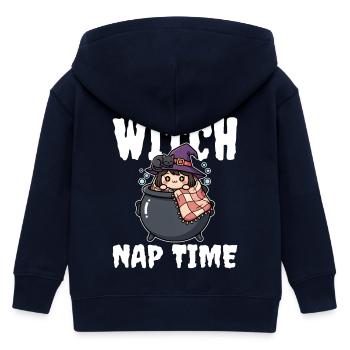 WITCH NAP TIME - WITCH HALLOWEEN - Kids Organic Zip-up Hoodie by Stanley/Stella - navy - Back