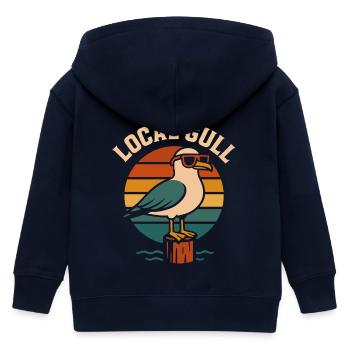 Local Gull – coole Retro Möwe mit Sonnenbrille - Kinder Organic Kapuzenjacke Mini Cultivator von Stanley/Stella - Navy - Hinten