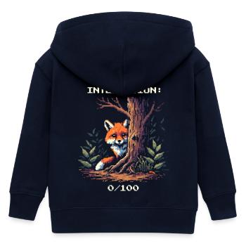 NPC Interaction: 0/100 | Introversion humor - Kids Organic Zip-up Hoodie by Stanley/Stella - navy - Back