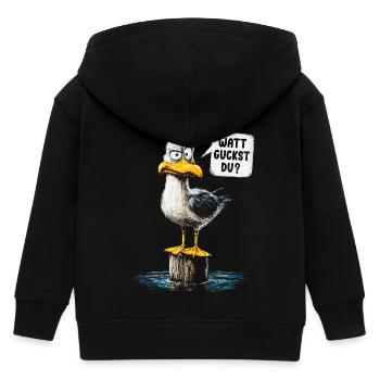 Watt guckst du? Lustige Möwe – Küstenhumor - Kinder Organic Kapuzenjacke Mini Cultivator von Stanley/Stella - Schwarz - Hinten