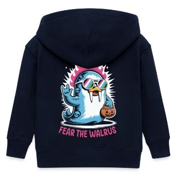 Walross Punk Rocker Halloween  - Kinder Organic Kapuzenjacke Mini Cultivator von Stanley/Stella - Navy - Hinten