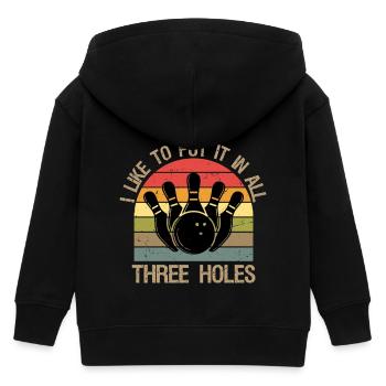 J’aime le mettre dans les trois trous Chemise de bowling - Veste à capuche enfant bio Stanley/Stella - noir - Dos