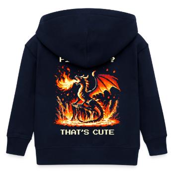 Feuerfest? Niedlich. | Fantasy Drache Pixel Art - Kinder Organic Kapuzenjacke Mini Cultivator von Stanley/Stella - Navy - Hinten