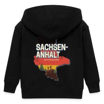 Sachsen Anhalt Deutschland Bundesland Souvenir - Kinder Organic Kapuzenjacke Mini Cultivator von Stanley/Stella - Schwarz - Hinten