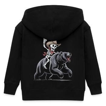 Rodéo de squelette sur ours - Veste à capuche enfant bio Stanley/Stella - noir - Dos