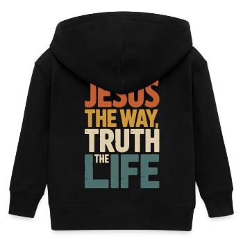 Jesus Der Weg Wahrheit Leben - Kinder Organic Kapuzenjacke Mini Cultivator von Stanley/Stella - Schwarz - Hinten