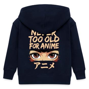 Never Too Old For Anime Japan Streetwear Design - Kids Organic Zip-up Hoodie by Stanley/Stella - navy - Back