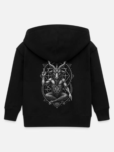 Baphomet Satanismus Dämon mit Ziegenkopf - Kinder Organic Kapuzenjacke Mini Cultivator von Stanley/Stella - Schwarz