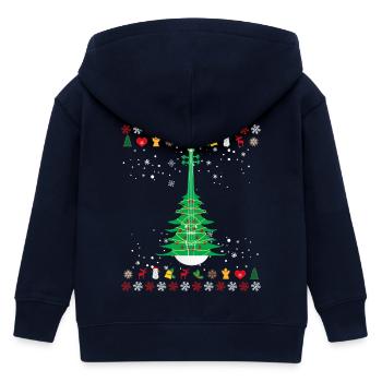 Sapin de Noël violon - Veste à capuche enfant bio Stanley/Stella - marine - Dos