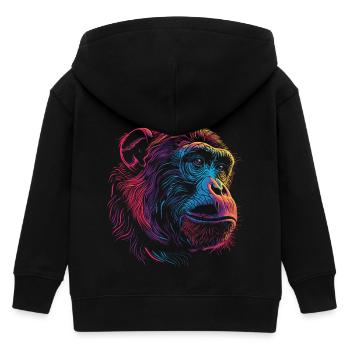 Singe Psychédélique Néon - Veste à capuche enfant bio Stanley/Stella - noir - Dos