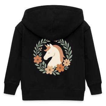 Boho Einhorn Blütenkranz, Sanfte Träume - Kinder Organic Kapuzenjacke Mini Cultivator von Stanley/Stella - Schwarz - Hinten