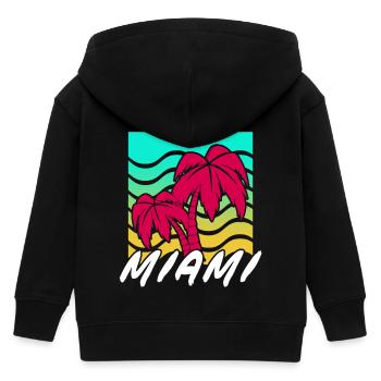 Miami Palmen Neon Gradient - Kinder Organic Kapuzenjacke Mini Cultivator von Stanley/Stella - Schwarz - Hinten
