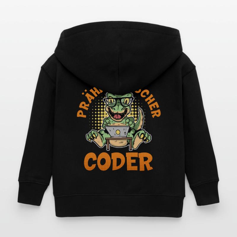Coding PRÄHISTORISCHER CODER Lustiges Kinder Organic Kapuzenjacke Mini Cultivator von Stanley/Stella