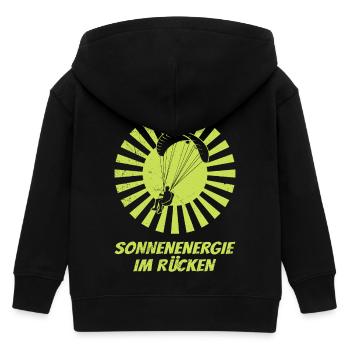 Gleitschirmflieger SONNENENERGIE IM RÜCKEN LUSTIG - Kinder Organic Kapuzenjacke Mini Cultivator von Stanley/Stella - Schwarz - Hinten