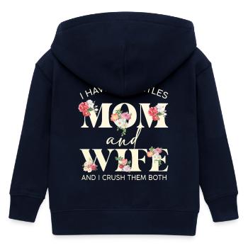 Mama und Frau Florale Doppeltitel - Kinder Organic Kapuzenjacke Mini Cultivator von Stanley/Stella - Navy - Hinten