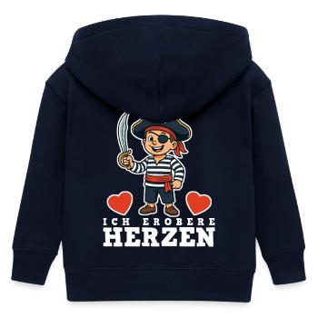 Pirate Children - Kids Organic Zip-up Hoodie by Stanley/Stella - navy - Back