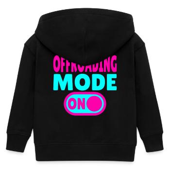 Offroading Mode ON – Off-Road Adventure - Kids Organic Zip-up Hoodie by Stanley/Stella - black - Back