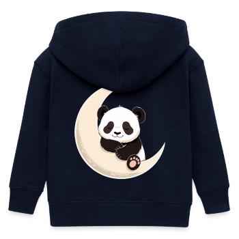 Panda Moon Cuddles - Kids Organic Zip-up Hoodie by Stanley/Stella - navy - Back