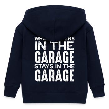 Garage Spruch Was Bleibt - Kinder Organic Kapuzenjacke Mini Cultivator von Stanley/Stella - Navy - Hinten