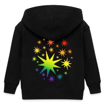Dégradé arc-en-ciel des étoiles colorées - Veste à capuche enfant bio Stanley/Stella - noir - Dos