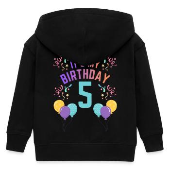 5 ans fille C’est mon anniversaire Enfants Anniversaire - Veste à capuche enfant bio Stanley/Stella - noir - Dos
