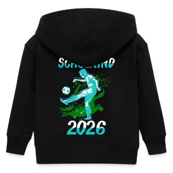 Schulkind 2026 Fußball - Kinder Organic Kapuzenjacke Mini Cultivator von Stanley/Stella - Schwarz - Hinten
