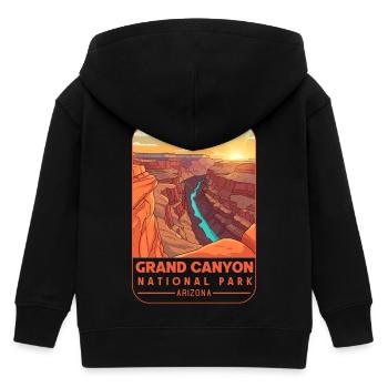 Grand Canyon National Park Arizona - Kids Organic Zip-up Hoodie by Stanley/Stella - black - Back