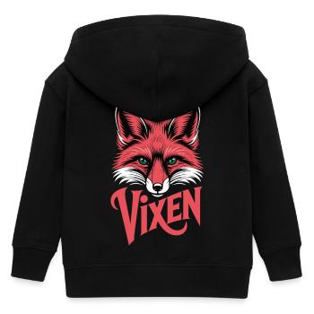 Tête de renard Vixen Tête Statement Chemise Animal Sauvage - Veste à capuche enfant bio Stanley/Stella - noir - Dos