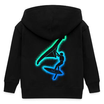 Wing Surf Wingsurfen Herren Kinder Jungen Wingfoil - Kinder Organic Kapuzenjacke Mini Cultivator von Stanley/Stella - Schwarz - Hinten